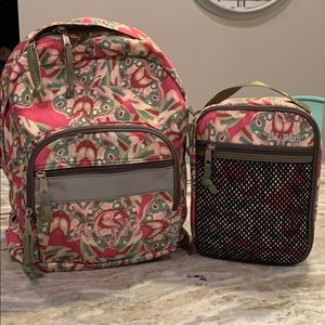 LL BEAN Book Bag Back Pack Lunchbox Butterfly Camo